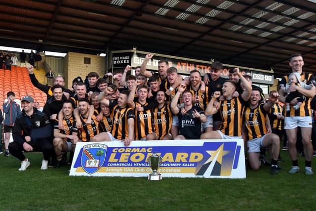 Crossmaglen celebrate with the Gerry Fagan Cup