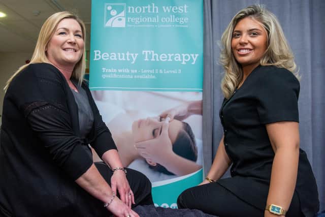 Niamh Bratton pictured with lecturer Tracey Cameron Rainey. Credit NWRC