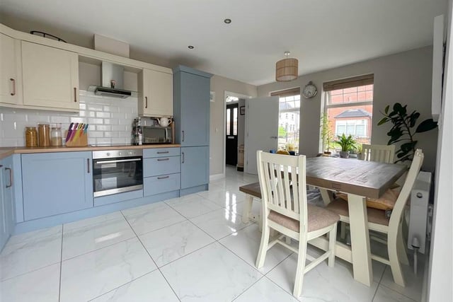 Kitchen with dining area.