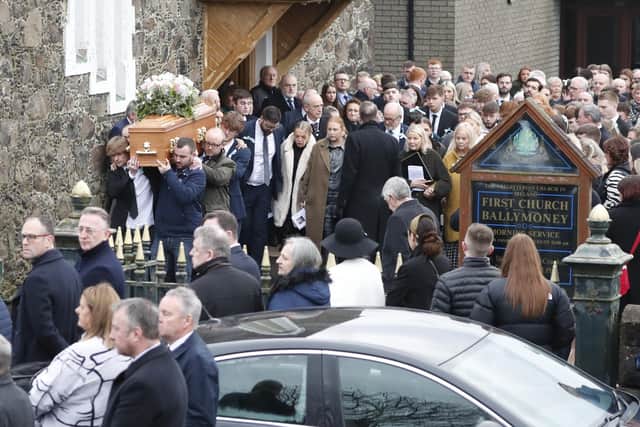 Funeral of Lydia Ross at Ballymoney First Presbyterian Church. Photo: Peter Morrison/PressEye