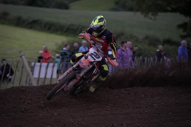 No.2 Tommy Merton from Comber races ahead to take the Title in 2023  Winner of the Brian Bell Memorial. Photo by Earl Boyd.