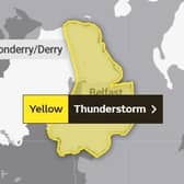 The warning is in place until 7pm. Credit: Met Office