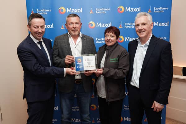 Pictured (l-r) is Brian Donaldson, CEO, The Maxol Group, Kenny Bradley, licensee, Liz Galloway, store manager and Norman Graham, Regional Manager, The Maxol Group.