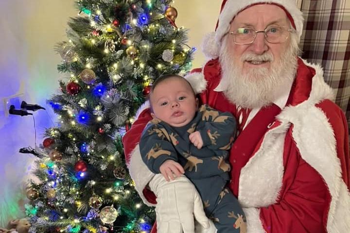 Little Oscar with Santa.