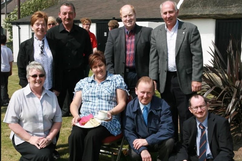 Councillors and staff soaking up the sun during the Carrick in Bloom 2008 launch. Ct21-034tc