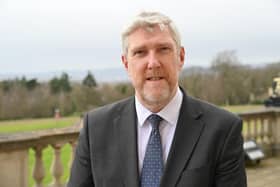 Finance Minister John O’Dowd paid tribute to front line staff and emergency services who worked together with partner agencies "in the most challenging of circumstances" during Storm Eowyn.  Photo: Department of Finance