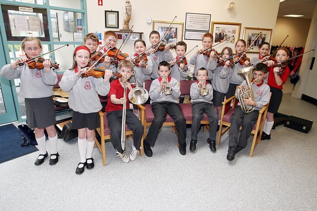 The Moira Primary School Orchestra who performed a concert in 2007