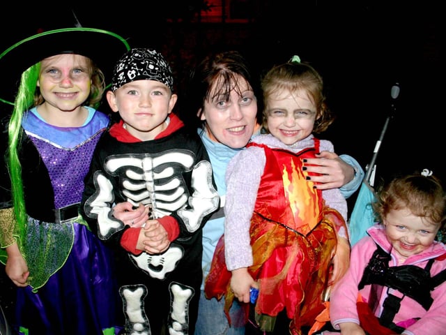 Elaine, Jack and friends pictued at Ballycastle Halloween celebrations in 2009.