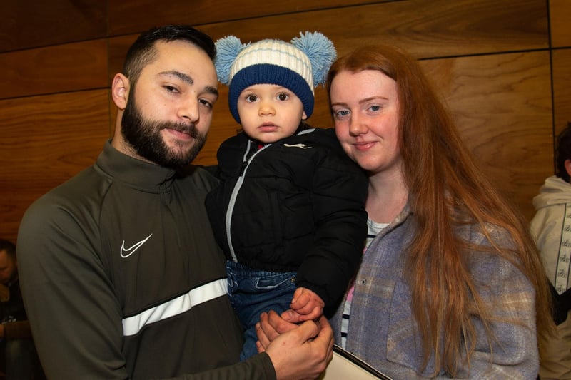 Raul Muresan and son, Noah (1) and mum, Chantelle McConville pictured at the fun day. PT11-233.