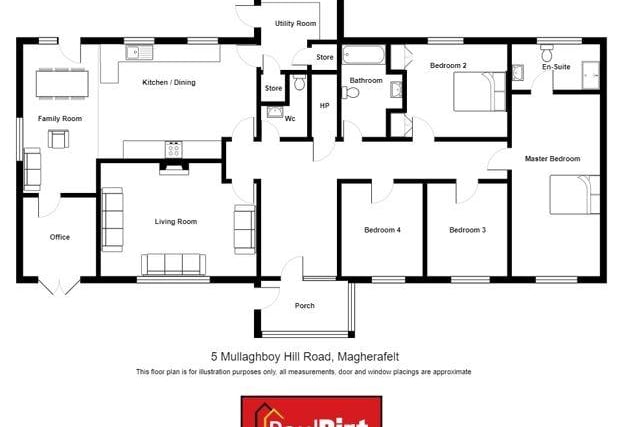 The floor plan of 5 Mullaghboy Hill Road.