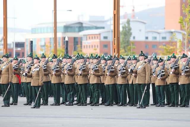 A parade through the town centre featuring 300 current service personnel, veterans and cadets is planned, as well as free children’s entertainment, a civic service at St Patrick’s Church and a reception for The Regiment at The Braid.  Photo: Mid and East Antrim Borough Council