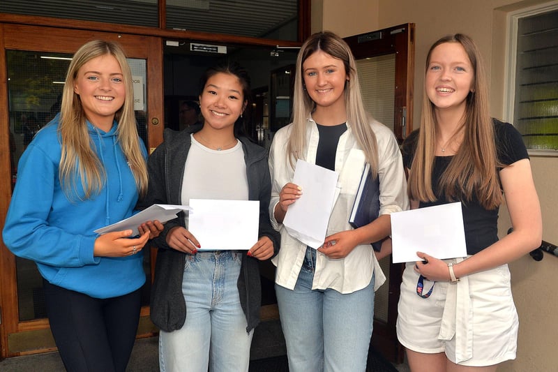 Portadown College students who received their A2 results on Thursday.