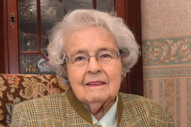 Hilda Trueman, Dungannon Road, Portadown, who received a BEM in the Queen's New Year's Honours in 2013. INPT01-205.