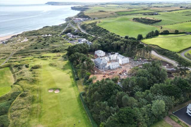With less than 12 months to go until the 153rd Open Championship tees off at Royal Portrush Golf Club, Northern Ireland’s newest five-star hotel, Dunluce Lodge, has shared new drone footage showcasing the progress of the build and the captivating views guests will enjoy. CREDIT JAGO COMMUNICATIONS