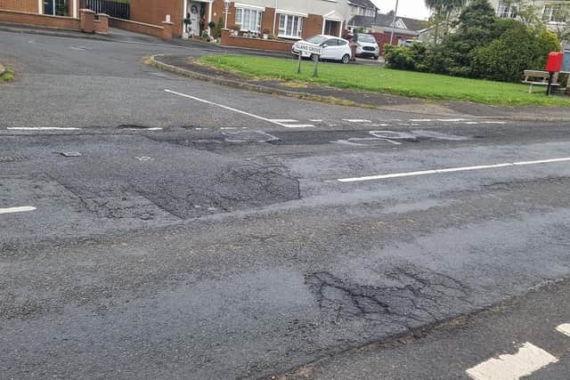 Just one of the many photos taken of roads in dreadful condition in Co Armagh.