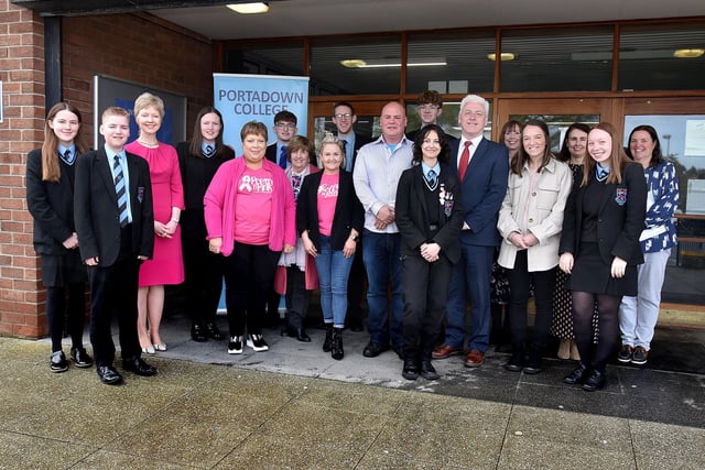 Portadown College Lifeline students and staff recently presented cheques  to local charities at a special Lifeline Assembly. These included Charlene's Project in Uganda, British Heart Foundation, Simon Community in Northern Ireland, Pretty n Pink and Reach Mentoring.