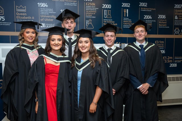 Ulster University graduates celebrating on Friday afternoon in Coleraine.