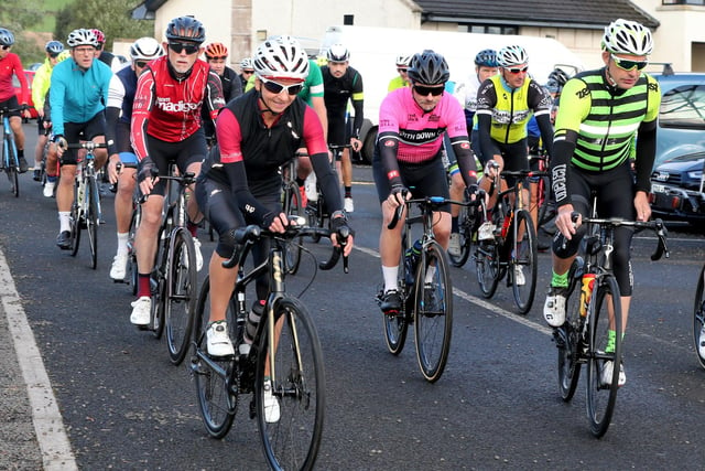 Pictured at the Ballycastle Cycling Club 80 mile charity cycle to raise funds for Marie Curie starting at Ballycastle GAC Club on Saturday morning