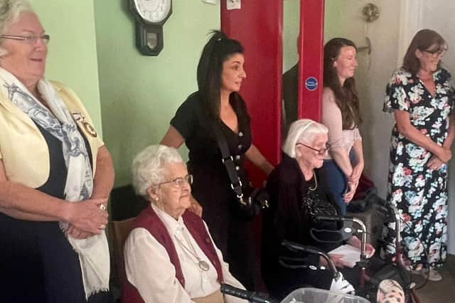 Some of those who attended Masie's celebration of 105 years at Abbeyfield House in Ballymoney