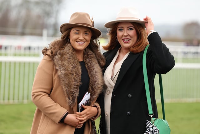 Louise Early and Kim Walker enjoying their day at the races.