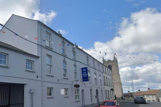The George Hotel in Caddells Lane, Rathfriland, will be used as a hostel for up to three more years. Credit: Google