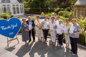 Pictured at the SVP Members' Day celebration are: Mary Waide, Pat McCann from North Belfast; Rose McGowan, Martin Mailey from Limavady; Majella Savage from Kilmegan; Rosemary Devlin from Coleraine; Veronica Archer from Whiteabbey; Anne Cunningham from Kilmegan; Irene McBride and Sally MacNamee from Omagh and Anne Irwin from Coleraine.