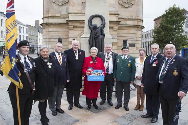The Mayor of Causeway Coast and Glens Council, Councillor Ivor Wallace, and attendees at the launch of the 2022 Royal British Legion Poppy Appeal