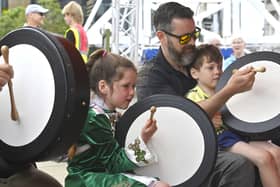 Enjoying their time at the Fleadh Cheoil na hÉireann in Belfast. More than 200 events were held across the city, alongside competitions, concerts and street performances from August 2-9. Picture By: Arthur Allison/Pacemaker Press.