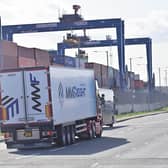 Freight lorries at Belfast docks. Dr Esmond Birnie argues significant changes need to be made to the current systems.