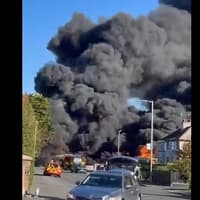 Firefighters are dealing with a blaze in Lurgan amid reports of an oiltanker on fire