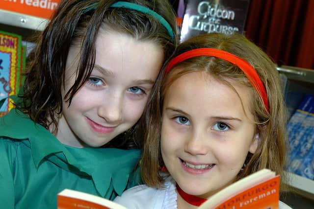 Magherafelt Primary School pupils Faye and Hanna enjoy reading time on World Book Day 2007.
