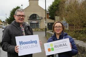 Working hard to conduct research into local demand for social and affordable homes in Dervock is Eoin McKinney, Housing Executive Rural Officer and Ann McCaw, Housing Executive Patch Manager, Ballymoney. To register interest visit nihe.gov.uk, call 028 9598 2502 or email rural.housing@nihe.gov.uk before Friday November 29, 2024. CREDIT NIHE