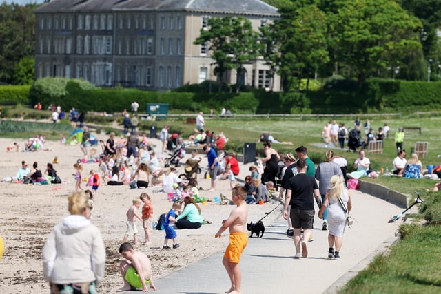 Crowds enjoying the good weather at Seapark, Co. Down.