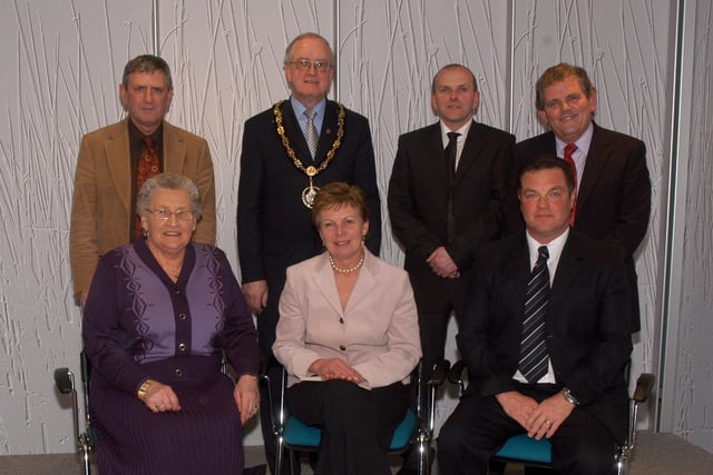 Pictured at the 2007 Craigavon Sports Awards are Mary Martin and Irene Gill of Portadown Ladies Hockey Club and Ralph Buckley of Portadown Golf Club who received Junior Club Development awards for their clubs. Included are Robbie Clarke, CSAC chairman, Craigavon Mayor Councillor Kenneth Twyble, Dwyer O'Hagan, CSAC vice charman and Adrian Logan.