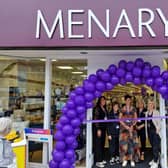 Cutting the ribbon to officially open the new Menarys store in Portadown. From left: Shauna, Carol, Diane (store manager), Pamela and Sharon.