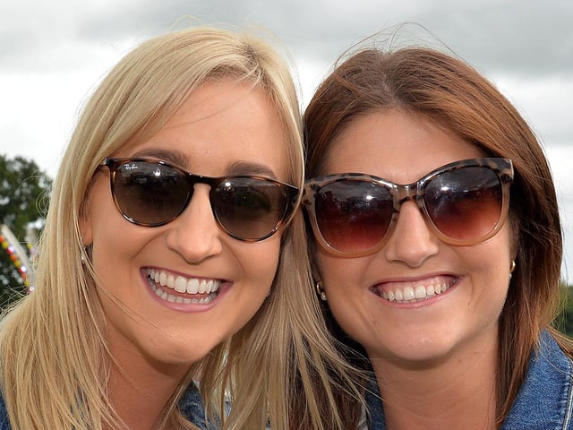 All smiles at the field during the RBP Last Saturday parade in Loughgall are, Louise Anderson, left, from Moira, and Suzanne Dudgeon from Monaghan. TH18.