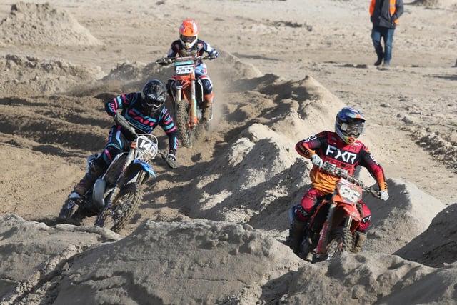 Some of the action from the Portrush beach races at the East Strand at the weekend.