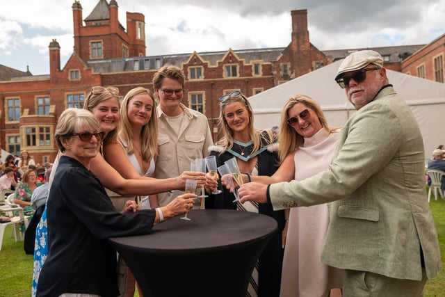 Amelie Coghlan from Australia, and now living in London, graduated from the School of History, Anthropology, Philosophy and Politics at Queen's University Belfast. Amelie is pictured celebrating with her family.