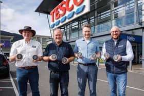 From left - Irish Black Butter’s International Ambassador Alastair Bell, PRM Group Key Account Sales Development Manager Gary Hopkins, David Thompson, Buying Manager – Dairy at Tesco Northern Ireland and Clandeboye Estate Yoghurt Commercial Director Patrick Black.