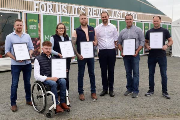 M&S Select Farm Award winners pictured receiving their awards at Balmoral Show