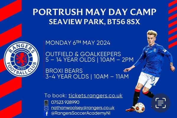 The one-day soccer academy will take place at Seaview in Portrush. Credit Rangers FC
