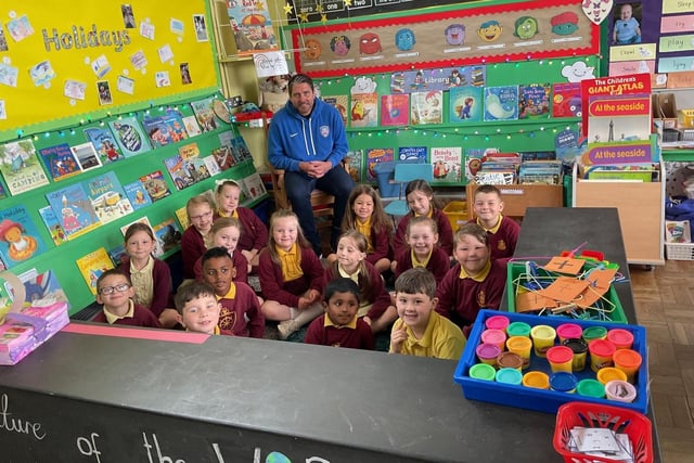 Management staff from Coleraine FC were delighted to spend several hours at Millburn Primary School