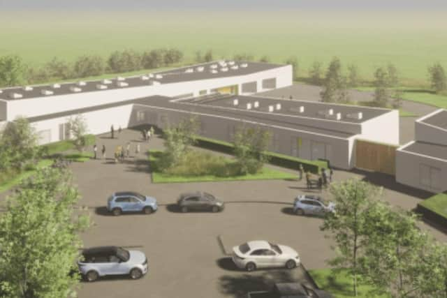 An artist’s impression of the new Gaelscoil Eanna in Glengormley. Pic: Gaelscoil Eanna.