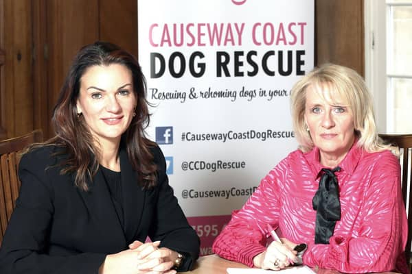 Barrister Christina Warner (left) from London, founder of Ruby's Law with Causeway Coast Dog Rescue manager Tara Cunningham (right).
