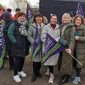 Some of the nurses who are on strike today at the picket line close to Craigavon Area Hospital. Unison, GMB and NIPSA members are taking industrial action over pay and working conditions.