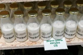 'Petrol bomb' candles on sale at the Norn Irish Gift Shop on May 14. (Pic: NI World).