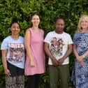 Elisabeth Guterres Fonseca, Julio Mantalvao De Jesus, Liz Conor-Kerr, Migrant Centre NI, Geraldine McGahey, Equality Commission for Northern Ireland, Vinigia Santos Da Silva in Lurgan, Co Armagh for a meeting on issues of migrants in NI.