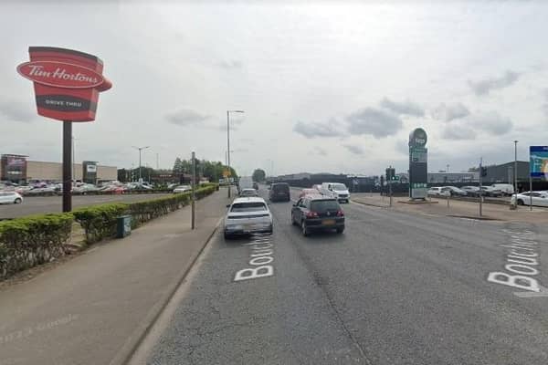 Boucher Road in Belfast is one area of the city where traffic delays and disruption are likely over the August bank holiday weekend. Picture: Google.