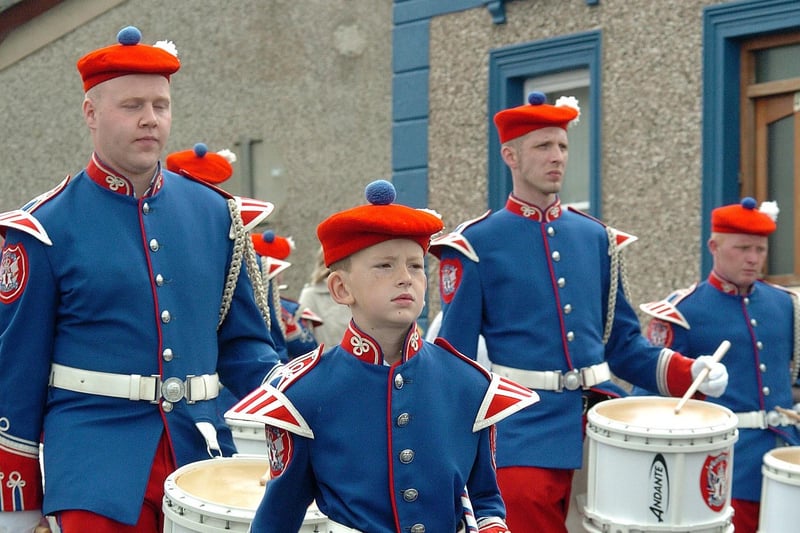 Stepping out with Dunamoney Flute Band during the Moneymore Twelfth parade in 2007.