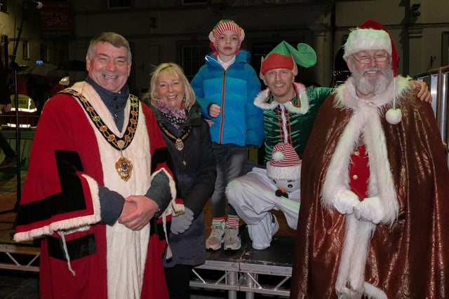 Santa and the Mayor, Alderman Noel Williams, switched on Ballymena's Christmas lights on Saturday.